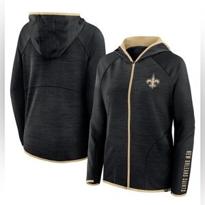 New Orleans Saints Full Zip Jacket Women's Large Spell Out Hoodie Fanatics New